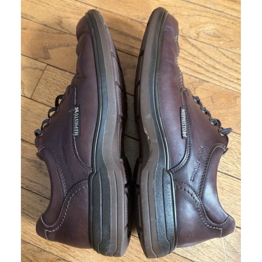 Mephisto Douk Men Size 8.5 Brown Leather Moc Toe Derby Oxfords Hydro Protect